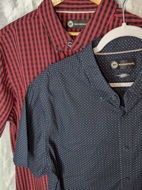 Weatherproof Men’s Navy Dot Button-Down Shirt